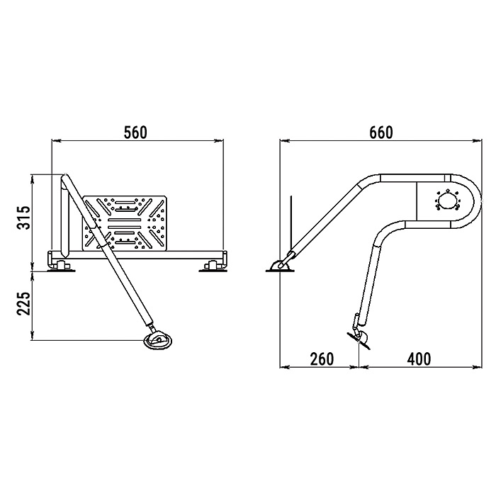 Стойка рулевая с креплением на баллон надувной лодки 25мм в Муроме