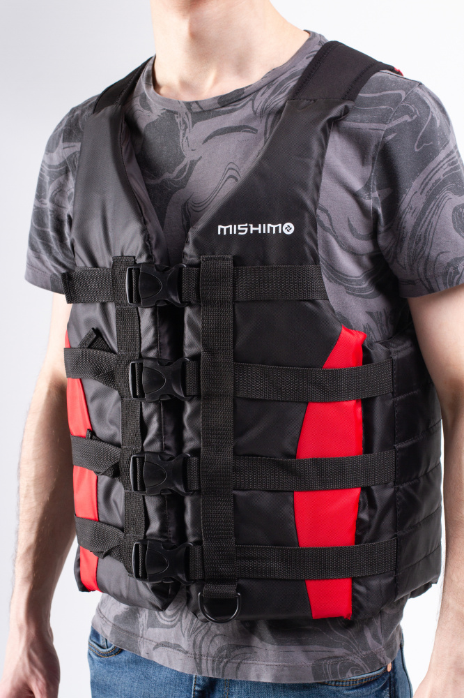 Жилет спасательный MISHIMO PRO Премиум качества Черно-красный в Муроме