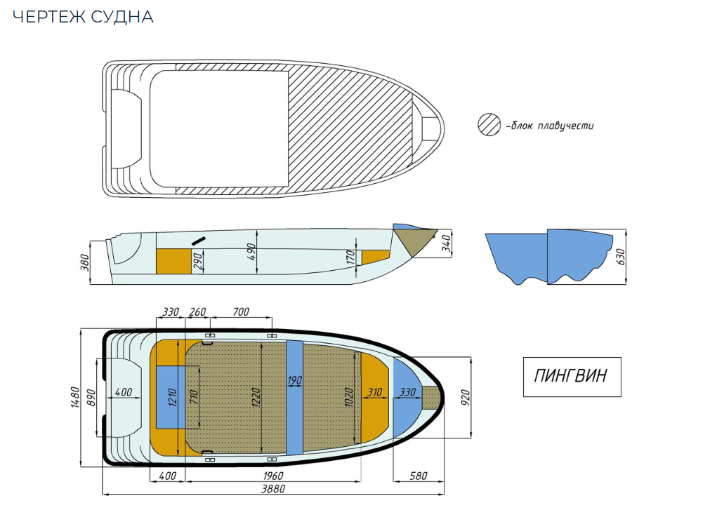 Стеклопластиковая лодка Пингвин (тримаран) в Муроме