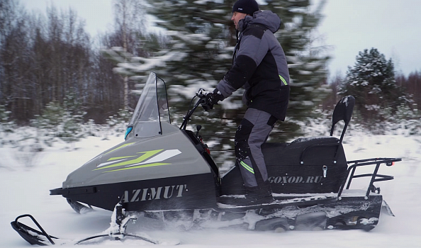 Миниснегоход Бурлак Азимут 20 л.с. , эл.запуск, реверс, тормоз гидравл, капот серый в Муроме