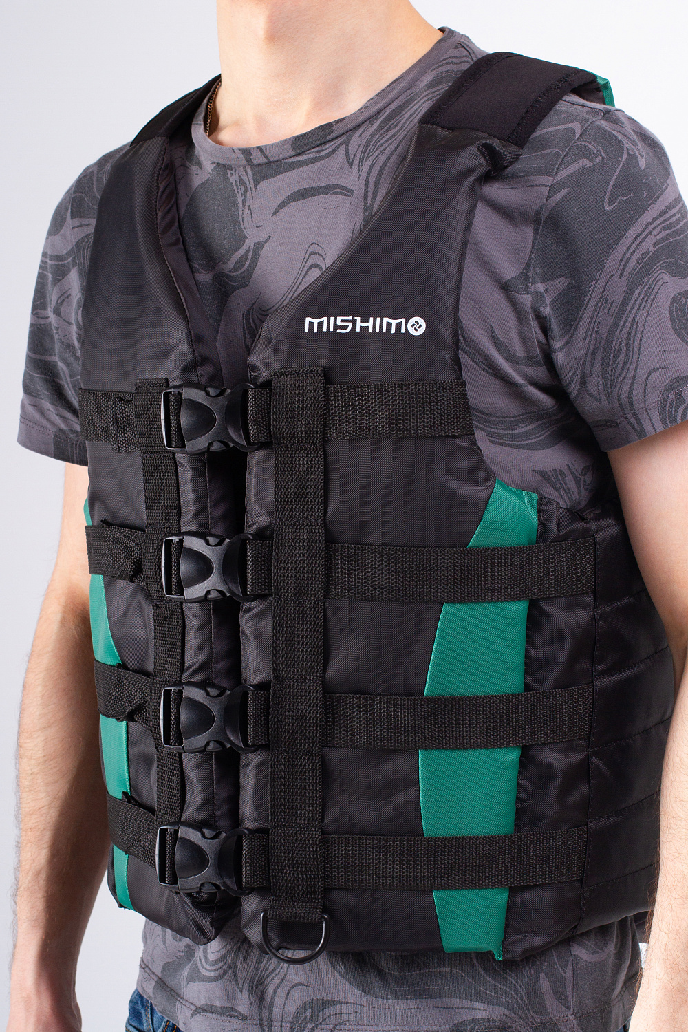 Жилет спасательный MISHIMO PRO Премиум качества Черно-зеленый в Муроме