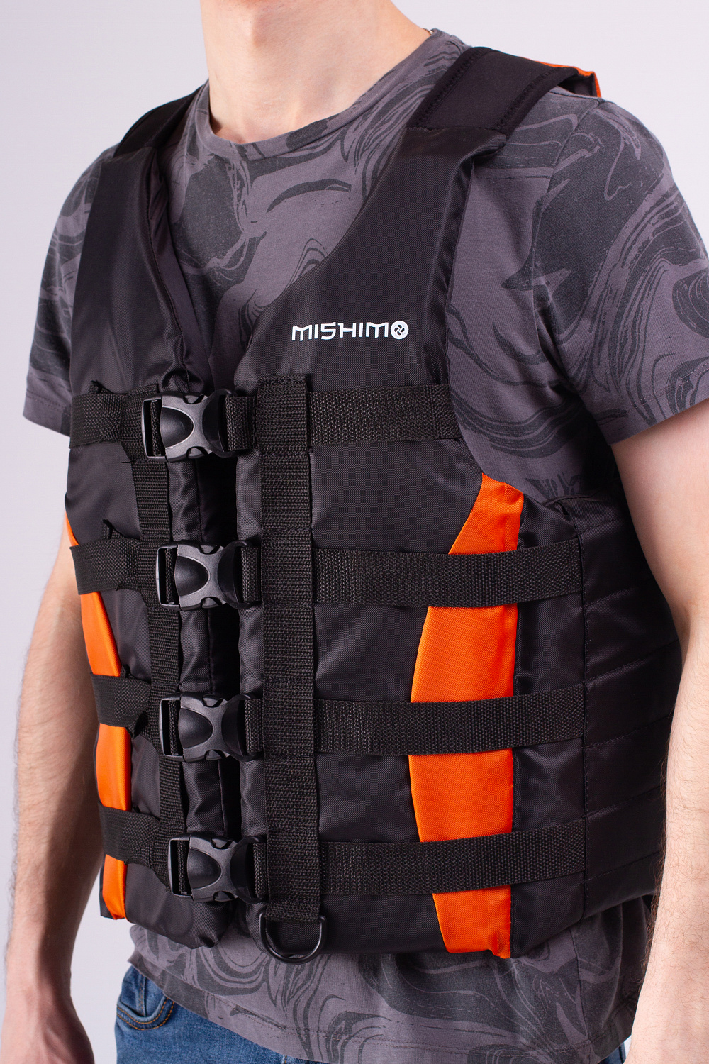 Жилет спасательный MISHIMO PRO Премиум качества Черно-оранжевый в Муроме