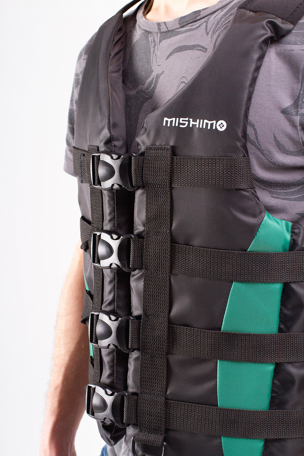 Жилет спасательный MISHIMO PRO Премиум качества Черно-зеленый в Муроме